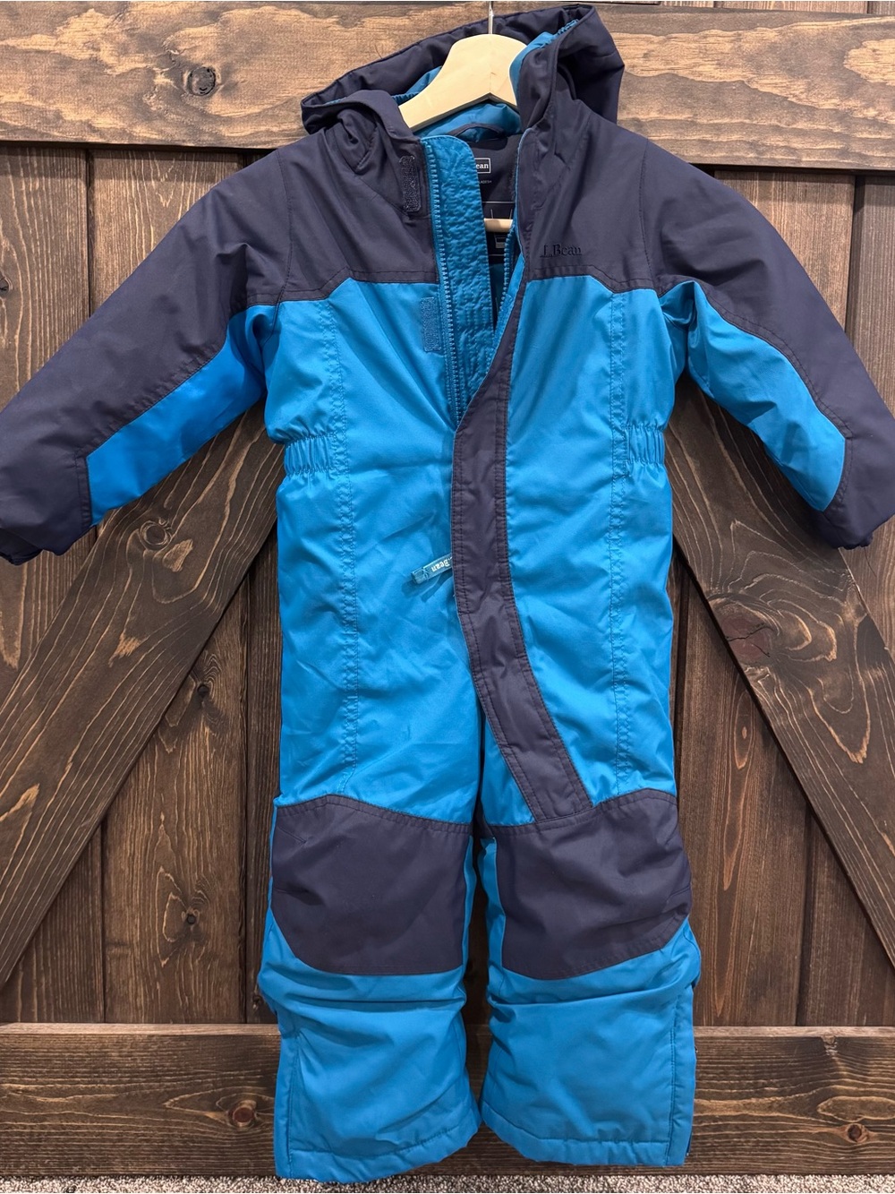 LL Bean Toddler Blue Two-Tone Snow Suit jumpsuit size 3T